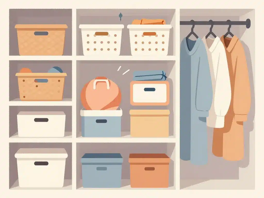 aménager un placard avec des étagères organisation optimisée