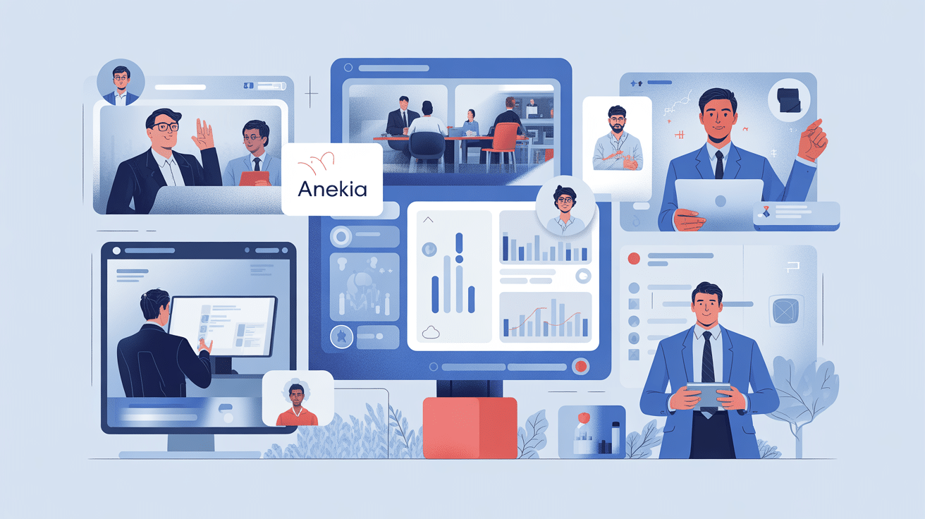 Illustration anekia plateforme e-learning secteur bancaire