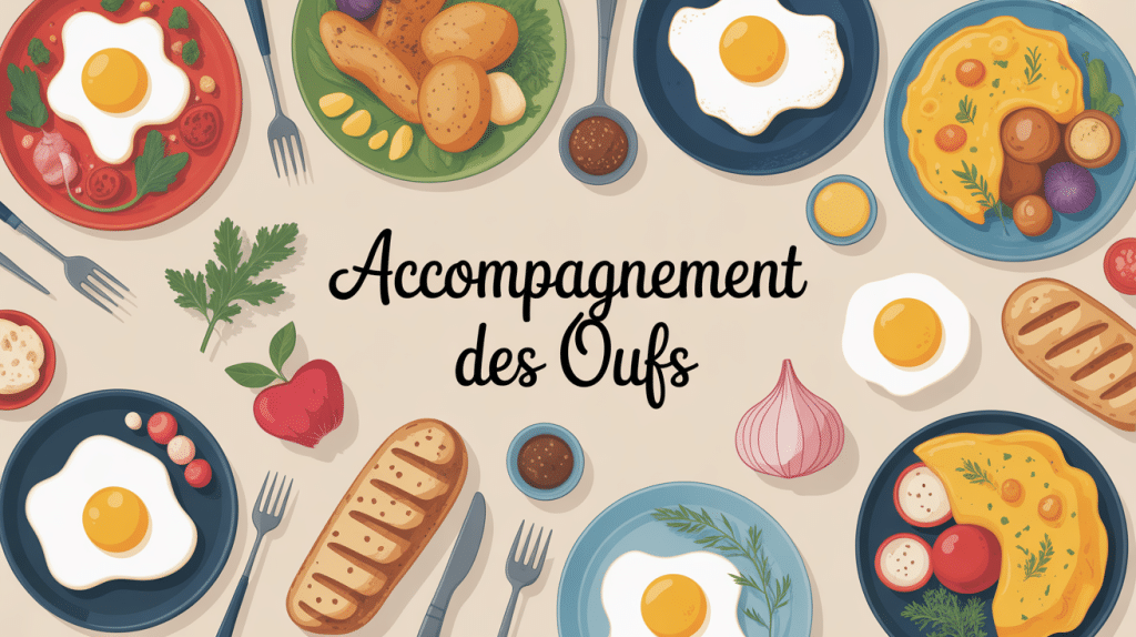 avec quoi accompagner des œufs illustration assiettes et accompagnements