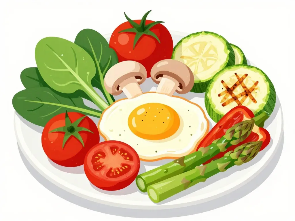 avec quoi accompagner des œufs légumes frais variés assiette équilibrée