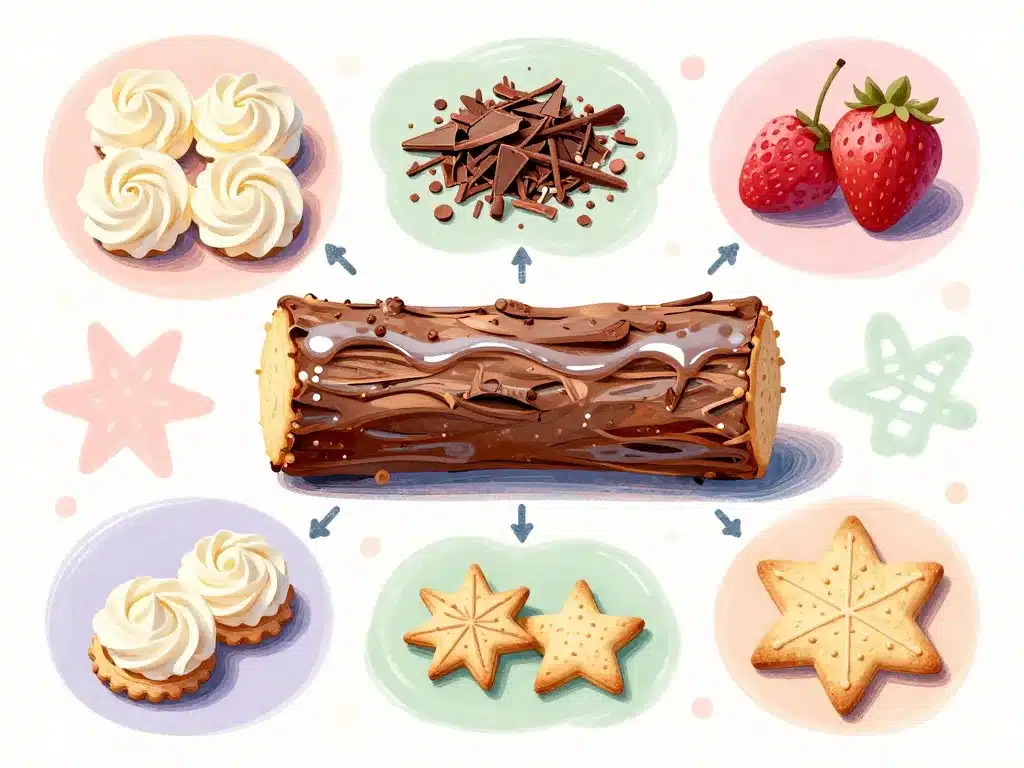 idées décoration pour bles de noel chantilly chocolat fruits