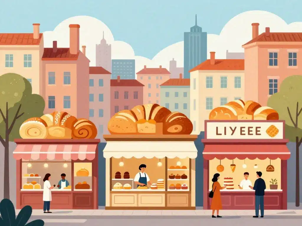 boulangerie lyon illustration editorial vitrines ambiance