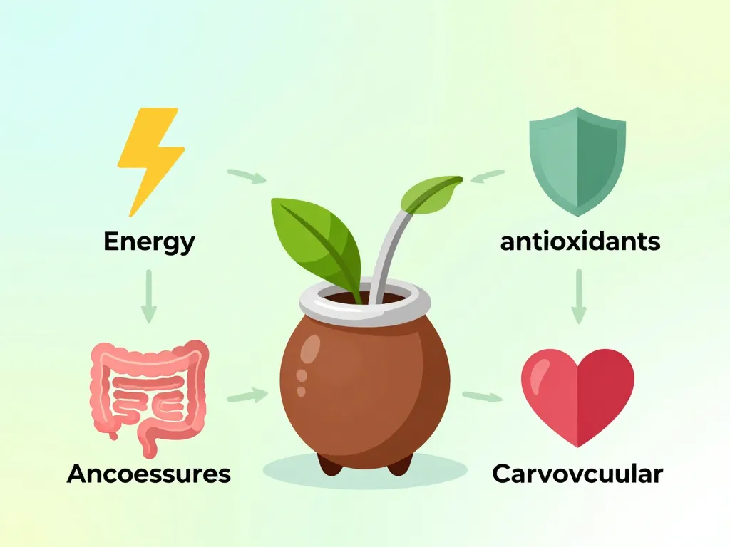 diagramme concept cherba mate energie antioxydants digestif