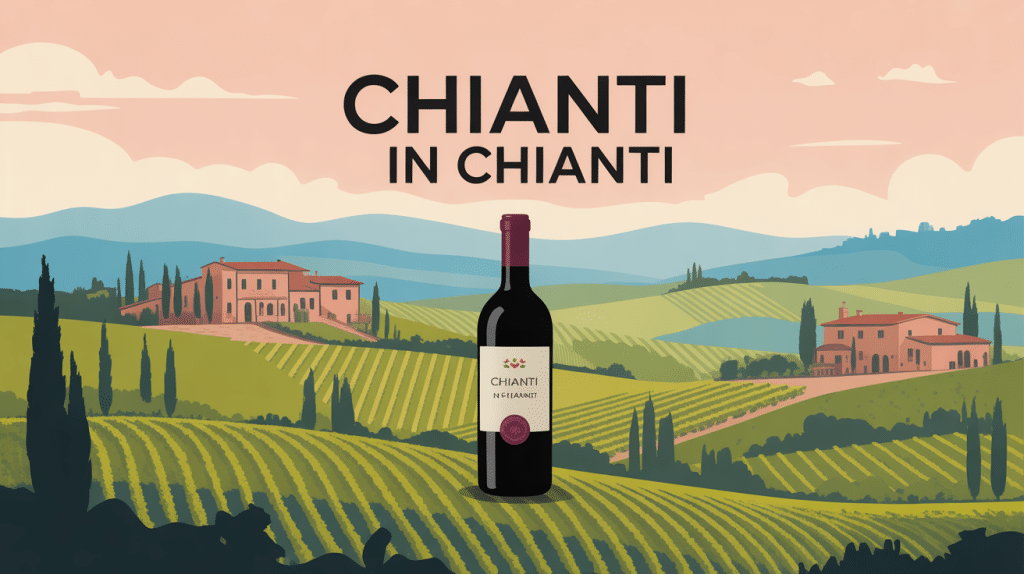 chianti in chianti illustration paysage vignoble Toscane