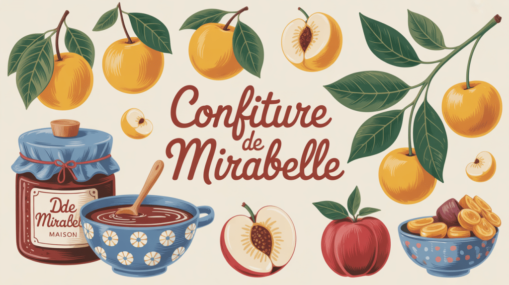 confiture mirabelle maison et bocaux dorés