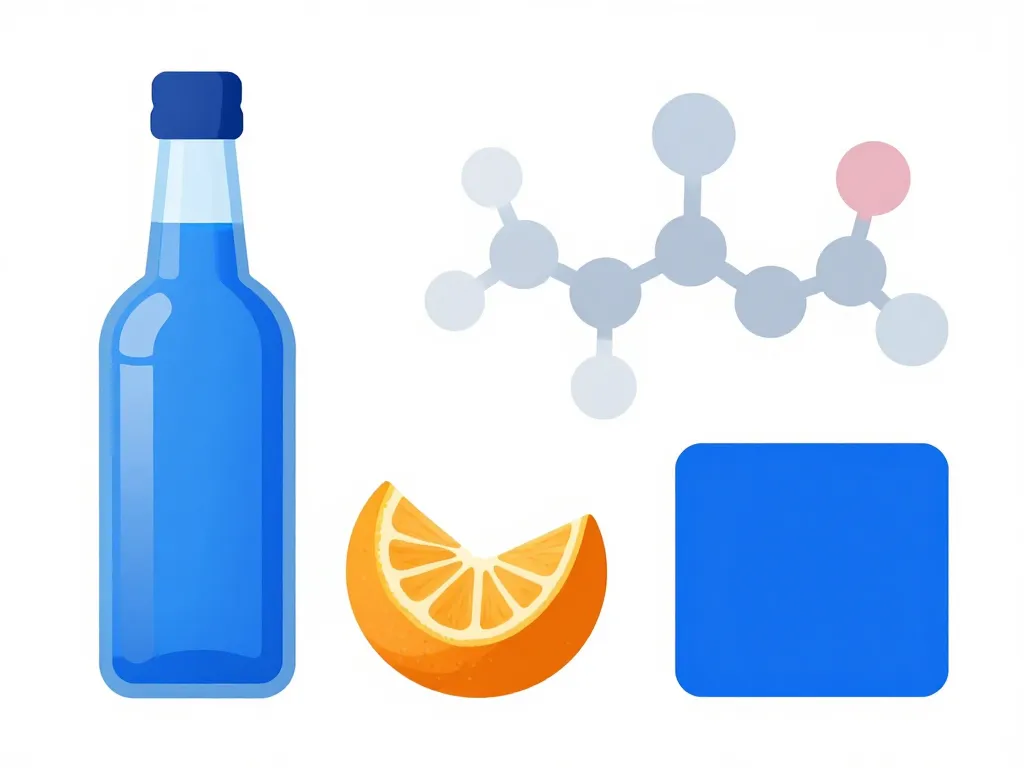 curaçao bleu schéma origines couleur orange