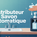 distributeur de savon automatique sur plan salle de bain