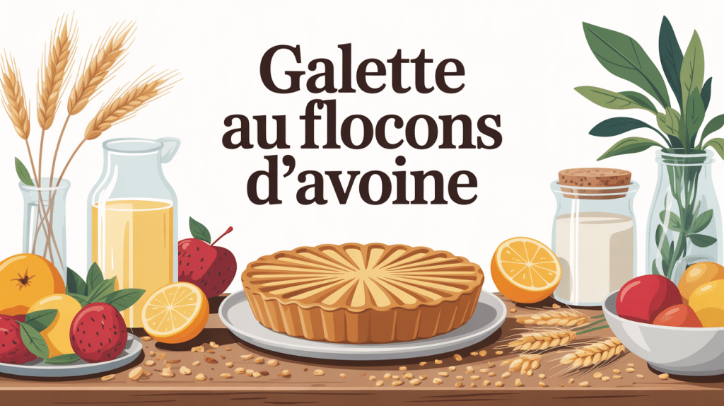 Galette au flocons d'avoine sur table petit-déjeuner convivial