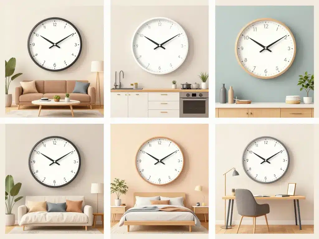 horloge murale digitale design selon style et pièce