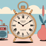 Horloge vintage année 50 rétro chic couleurs pastel