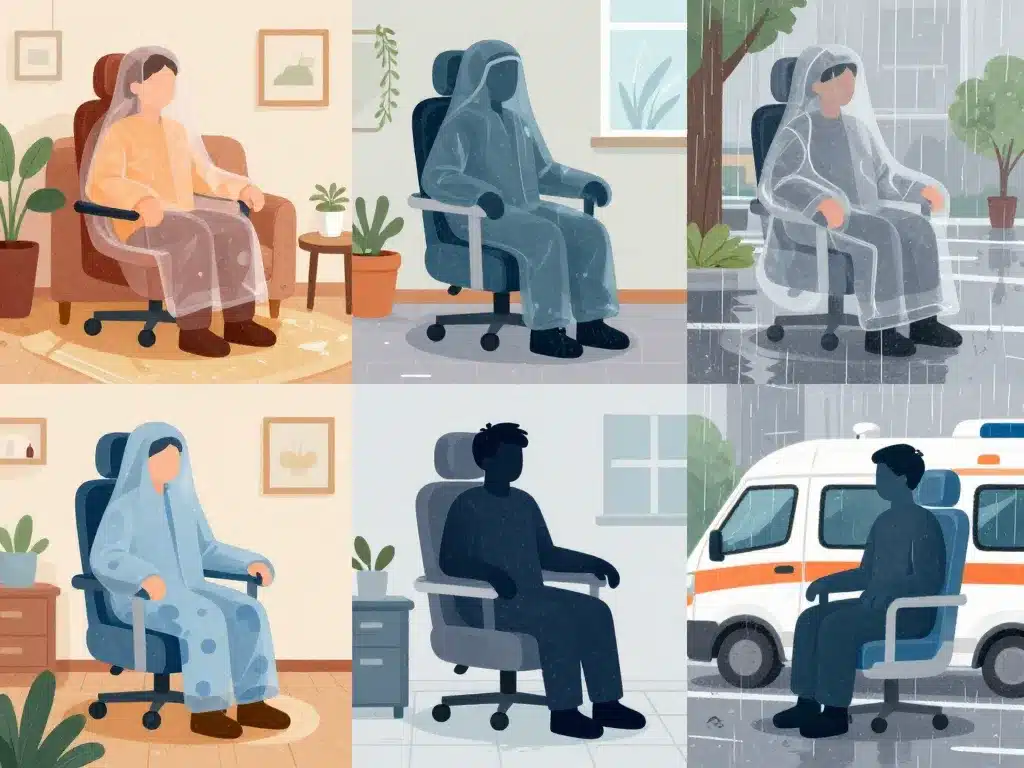 housse pour fauteuil electrique scénarios usages intérieur extérieur