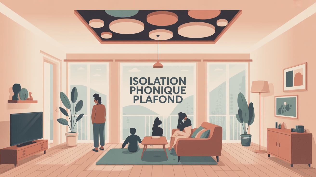 illustration isolation phonique plafond appartement