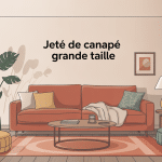 jeté de canapé grande taille sur canapé, salon moderne