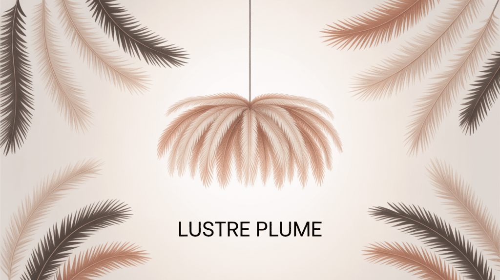 lustre plume suspendu dans pièce lumineuse ambiance cosy