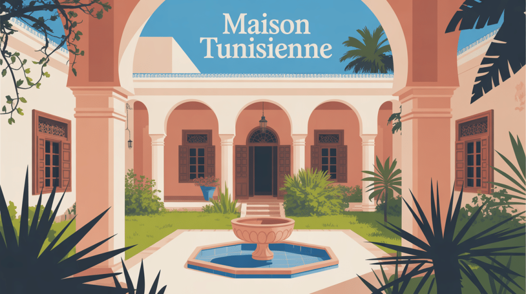 maison tunisienne typique avec patio central