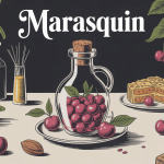 marasquin sur table avec cerises amandes et zestes