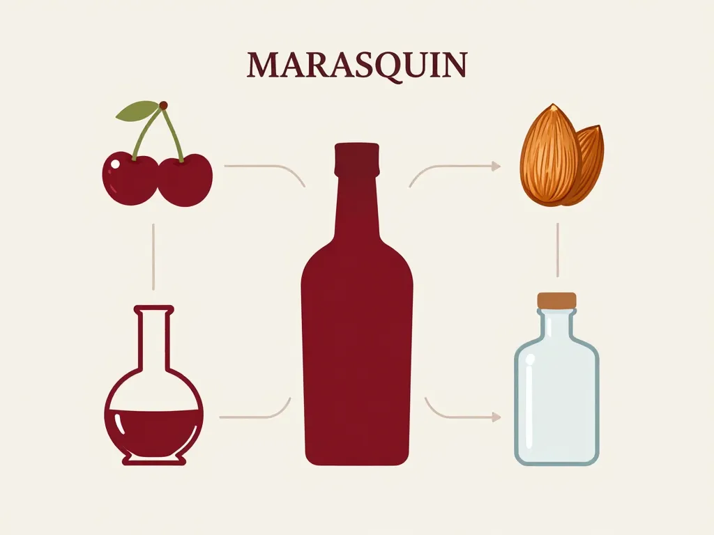 schéma marasquin cerises distillation bouteille