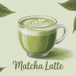 image matcha latte tasse design et thé vert