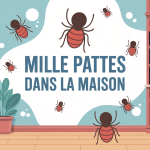 illustration mille pattes dans la maison ambiance prévention