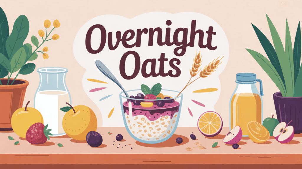overnight oats dans bocal sur table de cuisine