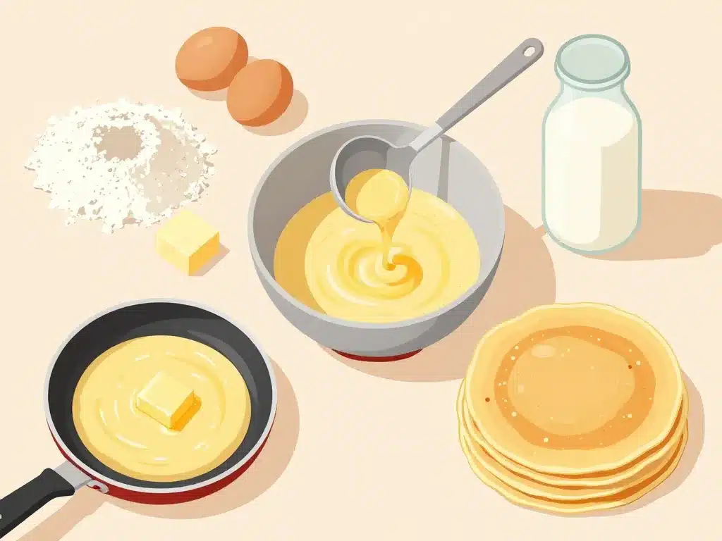 étapes recette pates a crepes sans sucre mélange farine œufs lait beurre