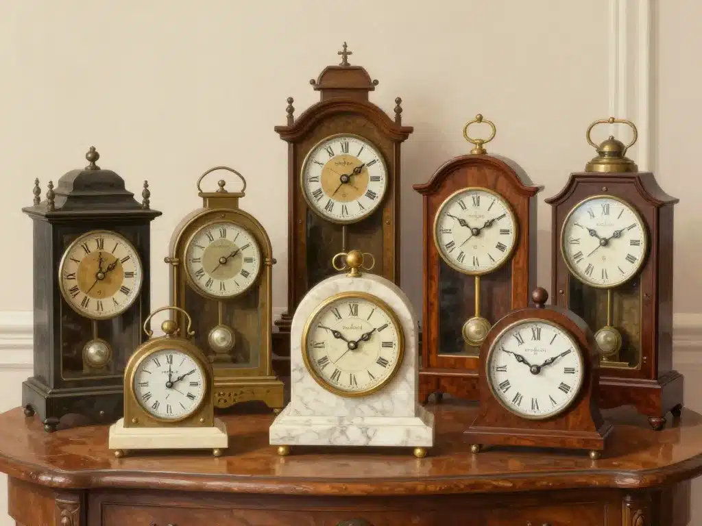 différents styles pendule horloge ancienne bronze marbre bois