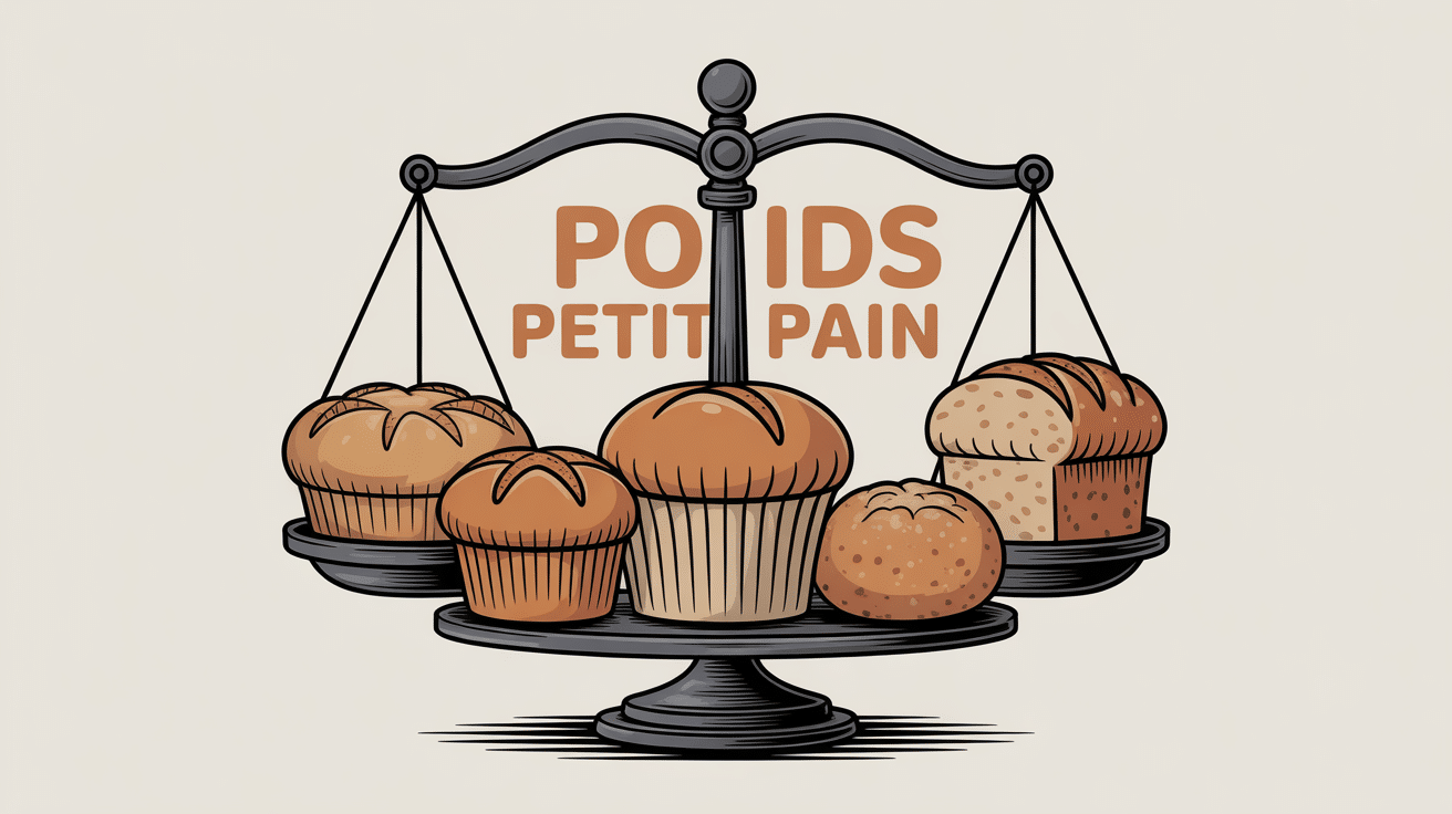 illustration du poids d un petit pain avec plusieurs petits pains sur une balance