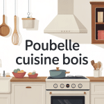 poubelle cuisine bois en décoration chaleureuse