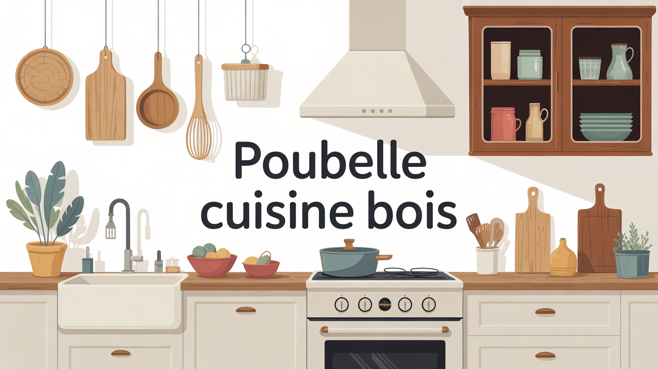 poubelle cuisine bois en décoration chaleureuse