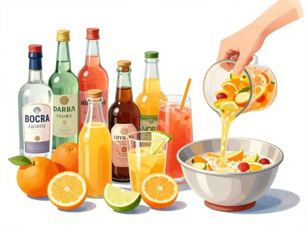 recette punch 50 personnes ingrédients punch fruité