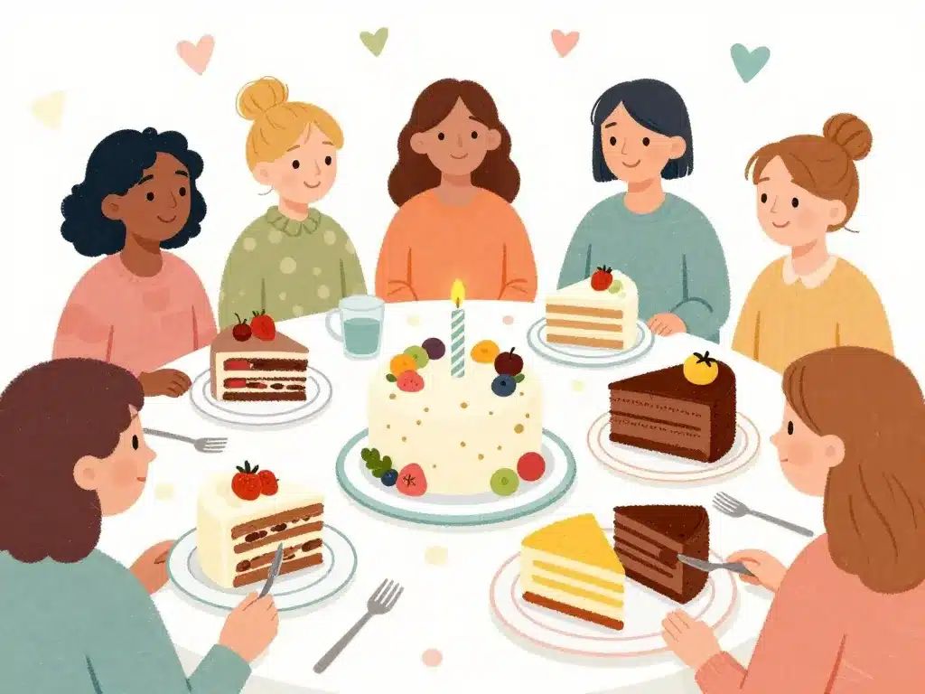 Tranches de gâteau anniversaire pour diabétique sur table festive