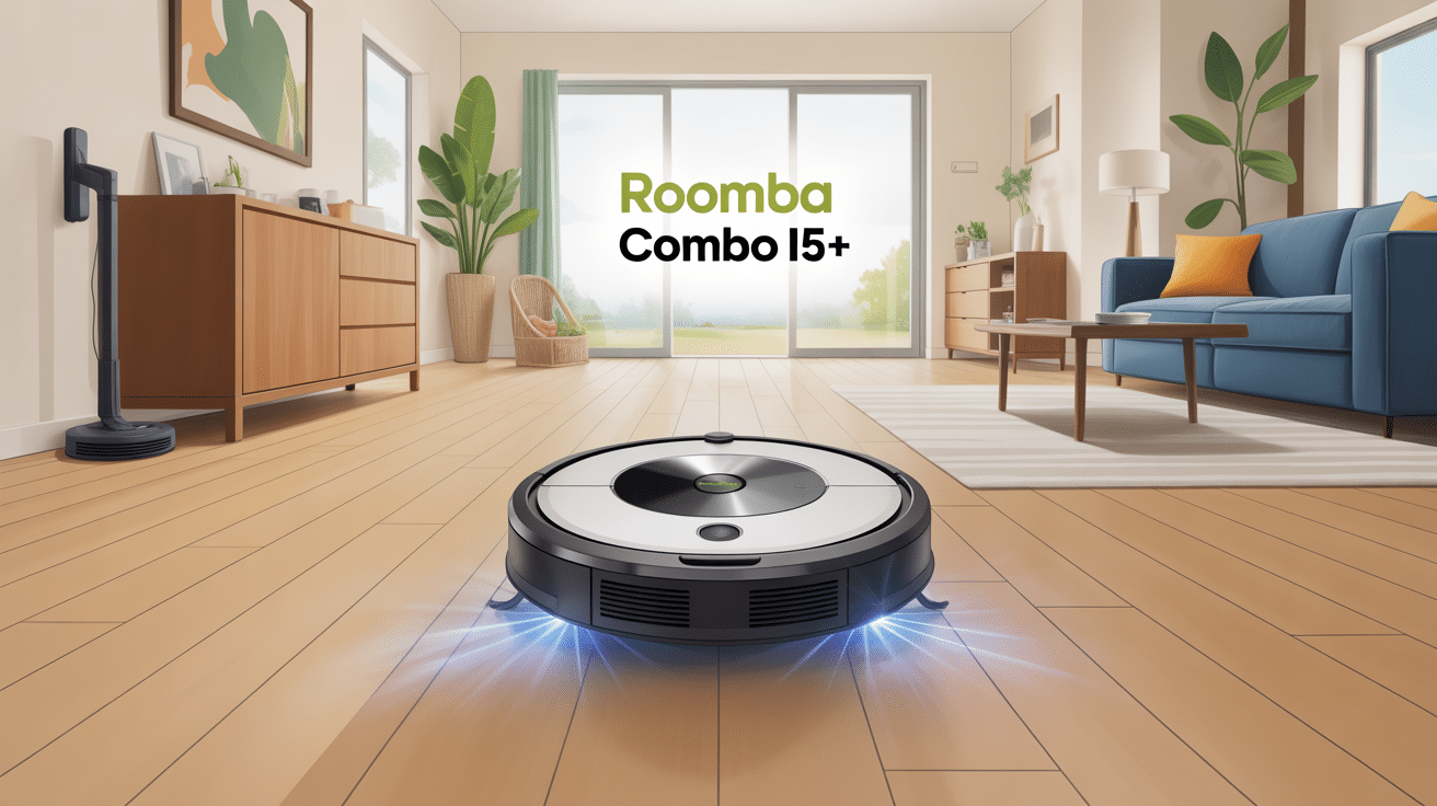 roomba combo i5+ illustration intérieur moderne base auto-vidage