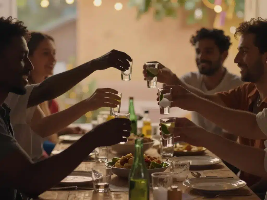 shot tequila service convivial fête sel citron