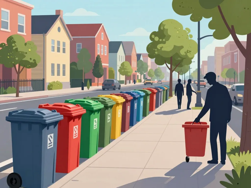 sortir les poubelles collecte bins trottoir