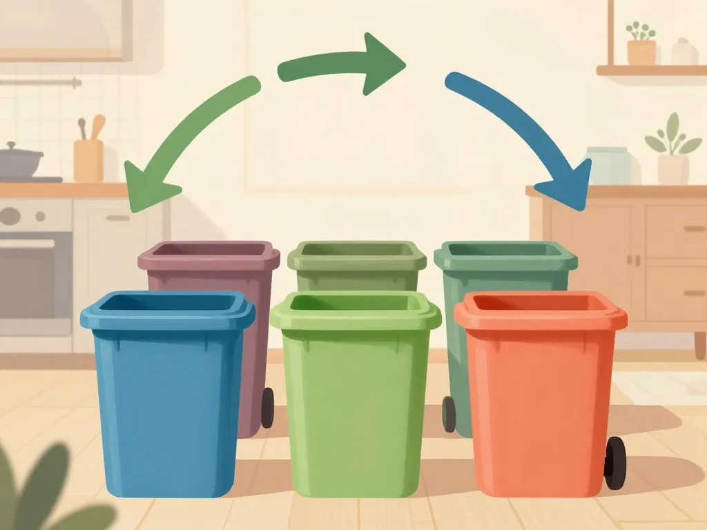 sortir les poubelles tri déchets intérieur maison