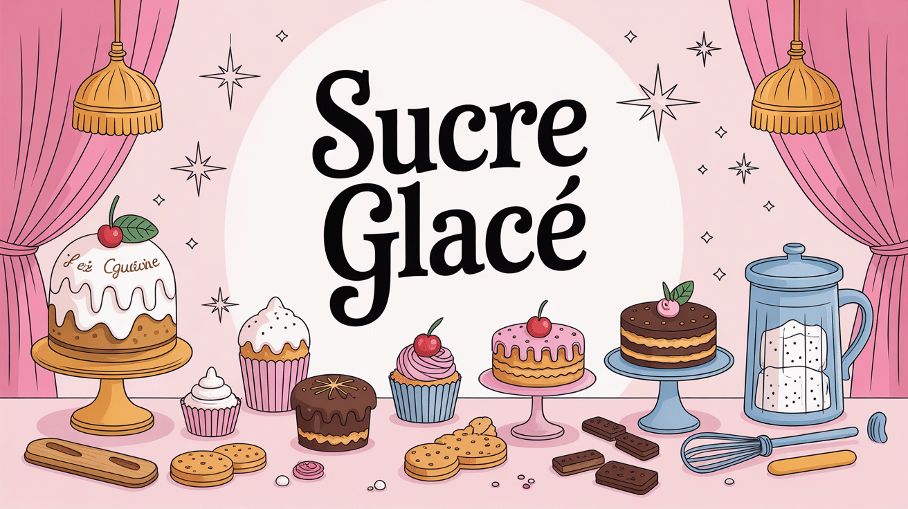 illustration pâtisserie française sucre glace