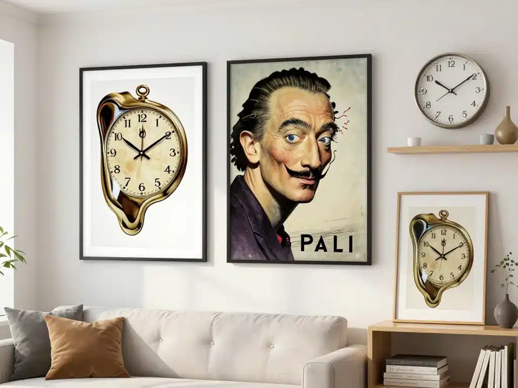 tableau horloge dali modèles dans déco moderne