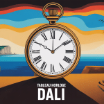 tableau horloge dali illustration horloge fondue
