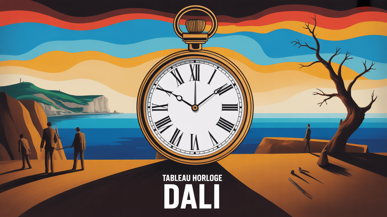 tableau horloge dali illustration horloge fondue
