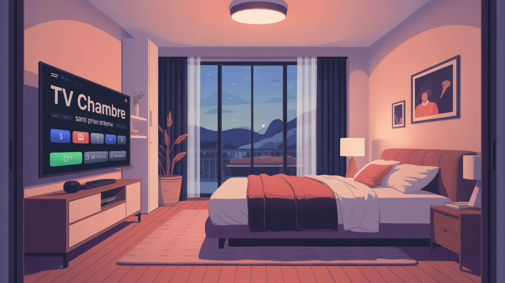 tv chambre sans prise antenne dans une chambre moderne connectée
