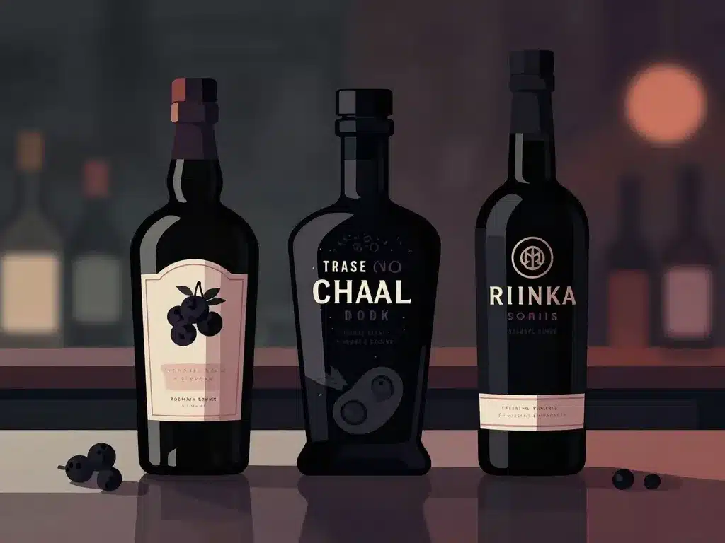 vodka black bouteilles profils bar