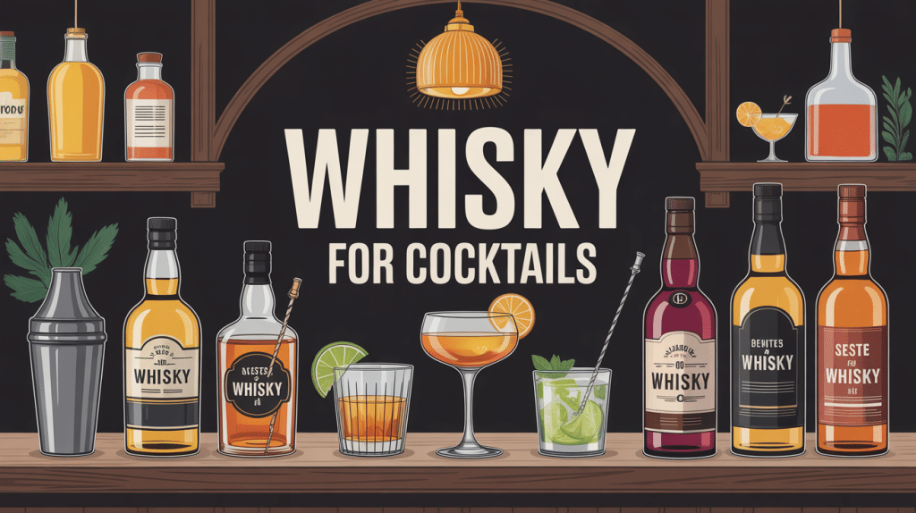 illustration whisky for cocktails et ambiance bar