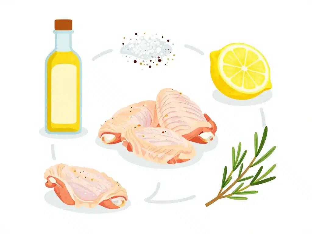 schéma ingrédients marinade pour ailes de poulet