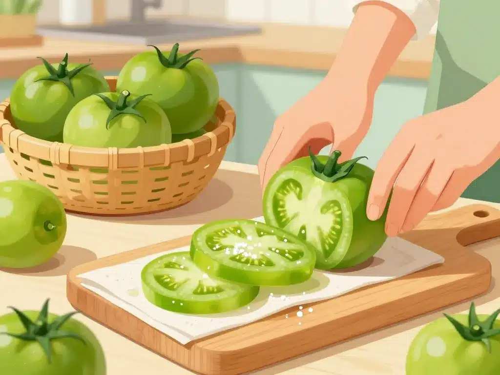 beignets de tomates vertes recette sélection et découpe