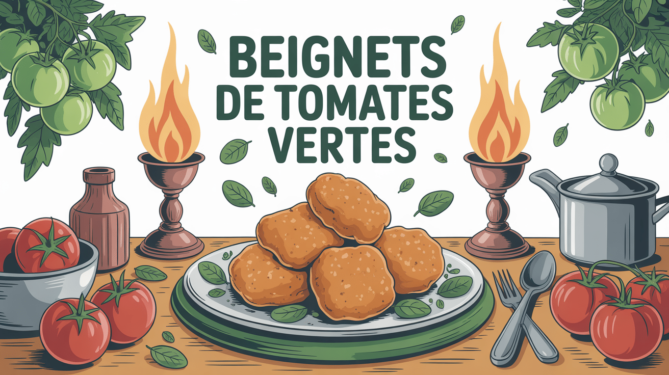 beignets de tomates vertes recette plat doré sur table