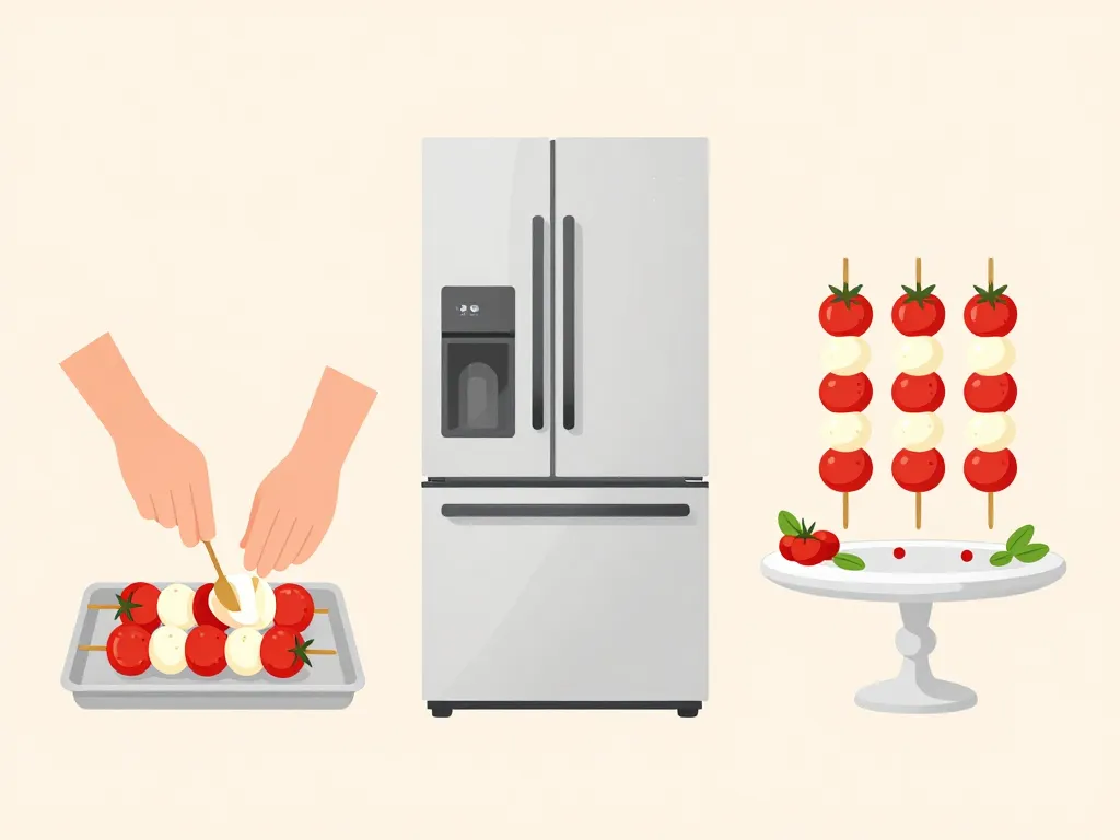 brochettes tomate mozzarella, organisation et présentation buffet