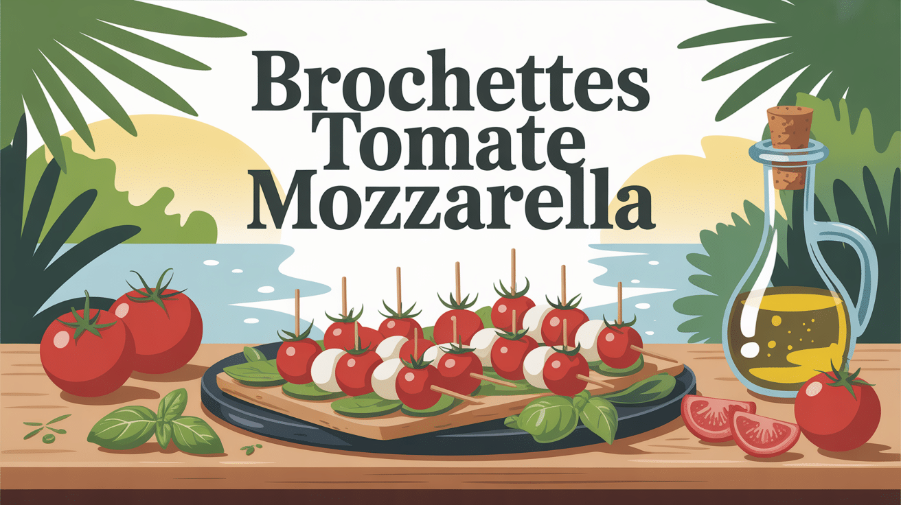 brochettes tomate mozzarella, plateau apéritif été