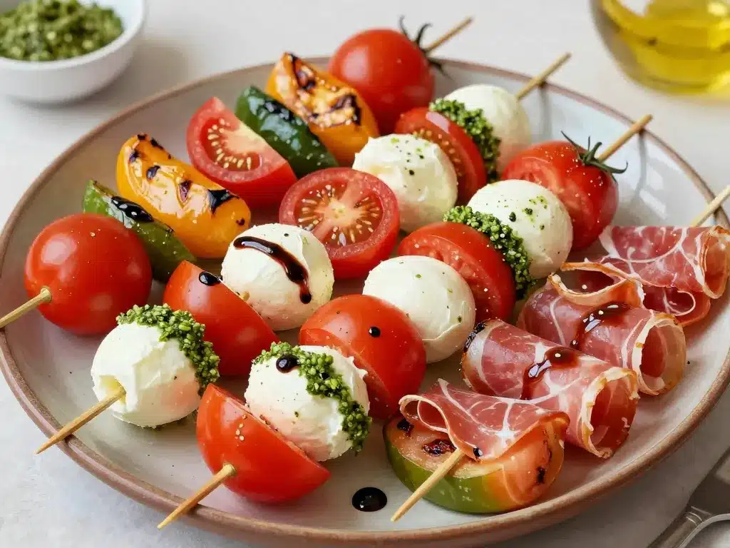 brochettes tomate mozzarella, idées gourmandes et originales
