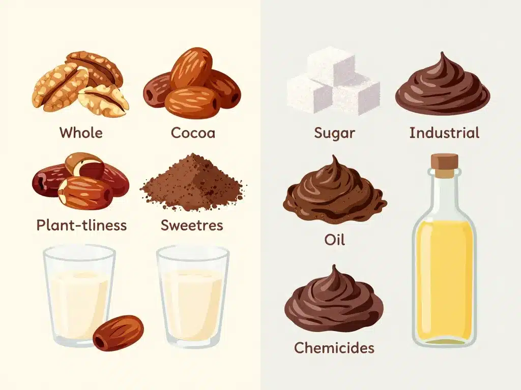comparatif ingrédients pâte à tartiner maison healthy et industrielle