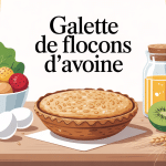 galette de flocons d'avoine bol ingrédients illustration